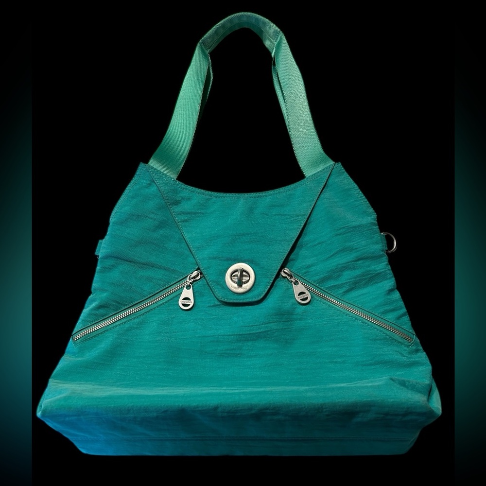 A spacious aquamarine Baggallini bag that could go anywhere